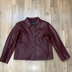 Deep Red Leather Jacket